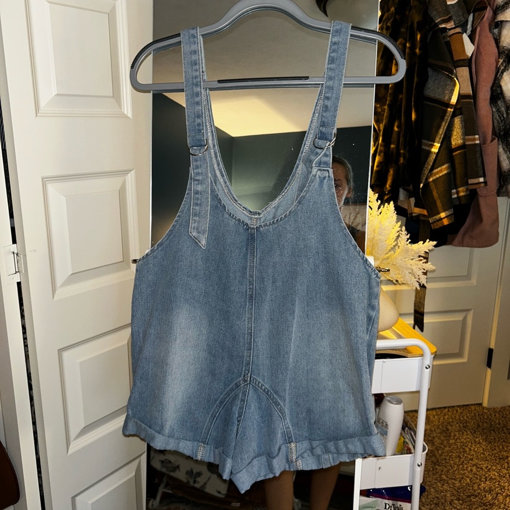 High roller denim short overalls - Picture 2 of 3
